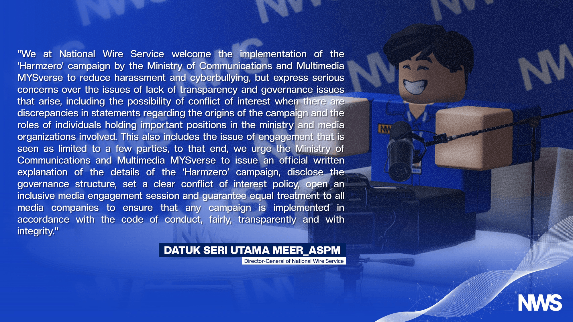 Imej utama untuk NWS Welcomes HARMZERO Campaign, Calls for Transparency and Inclusive Media Engagement