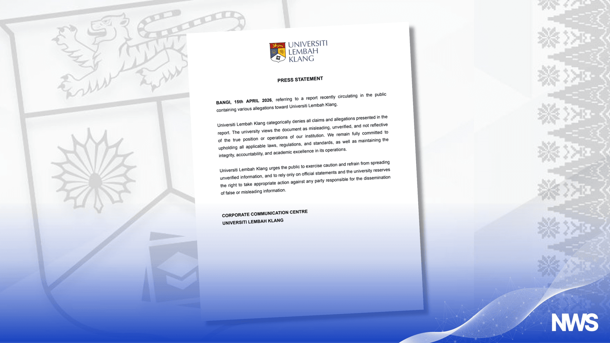 ULK Denies Allegations in Circulating Report