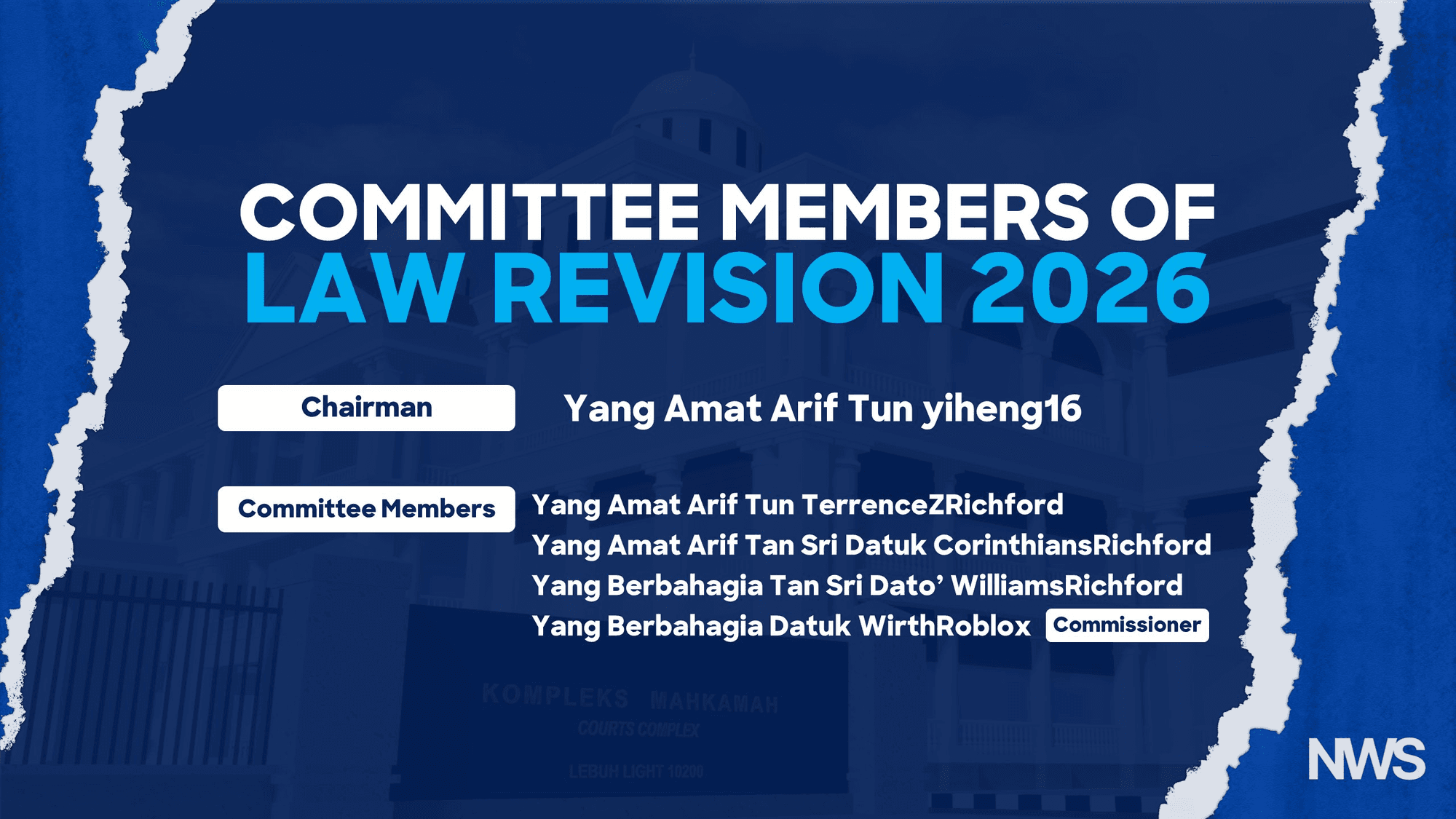 Featured image for MYSverse Government Appoints Five Members to Law Review Committee 2026