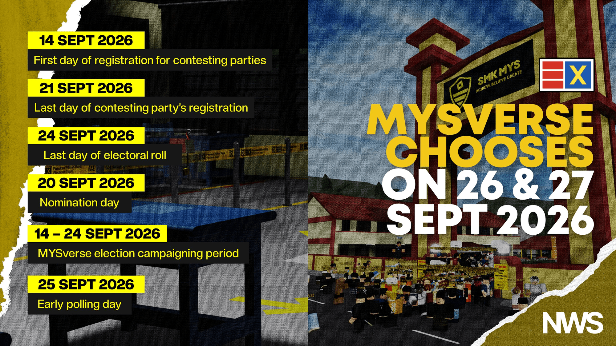 Imej utama untuk MYSverse Election Team Announces Polling Dates for 27th General Election