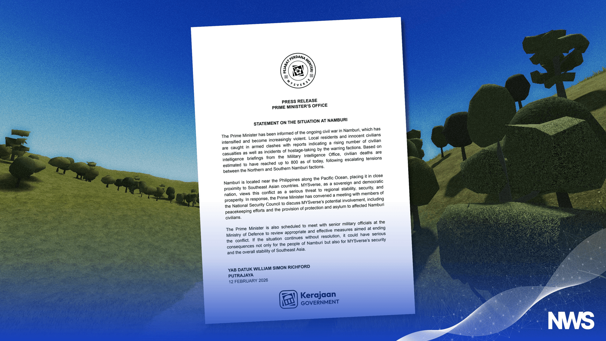 Imej utama untuk MYSverse Warns Namburi Civil War Threatens Regional Stability, 800 Killed