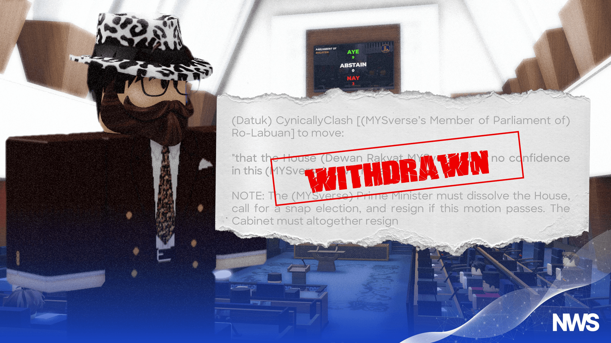 No-Confidence Motion Against MYSverse Government Withdrawn, Says Datuk CynicallyClash க்கான சிறப்புப் படம்