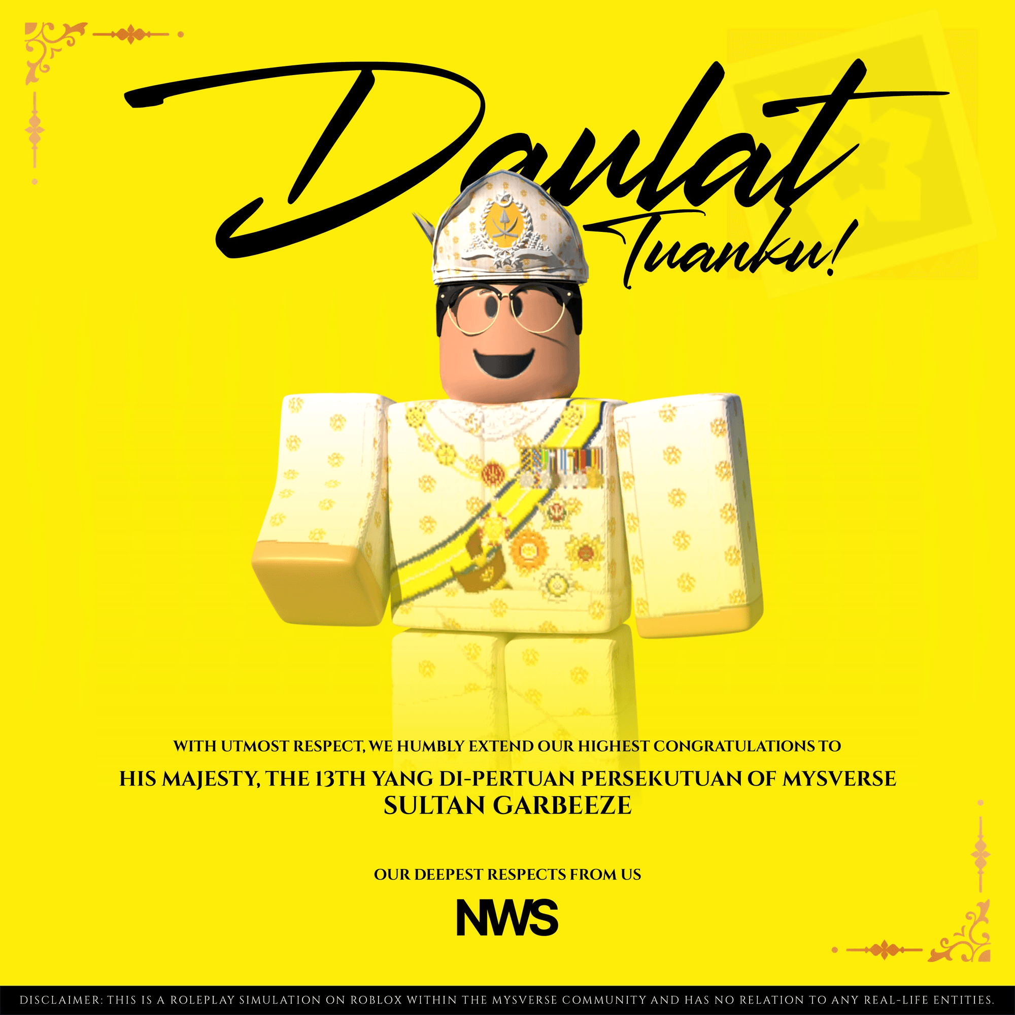 Imej utama untuk Congratulations to YDPP of MYSverse ke-13 on Enthronement